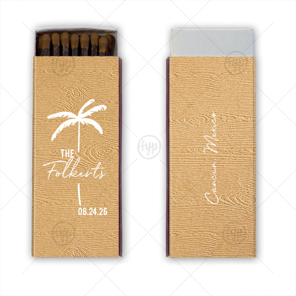 Palm Tree Wedding Matchbox Cigar Matchbox (Foil)