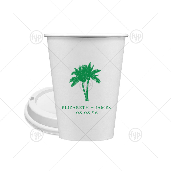 Romantic Beach Vibes Cup 12-oz. Single Wall Paper Hot Cup (Ink)
