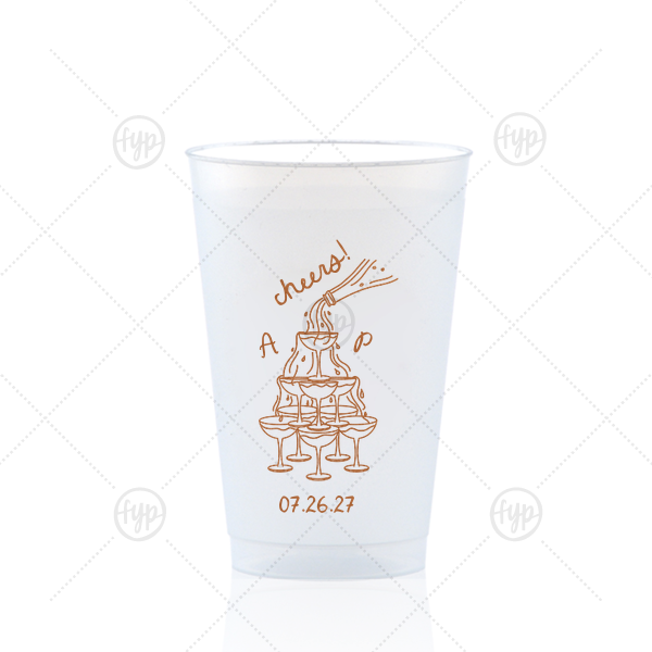 Champagne Tower Initials Cup 14-oz. Frosted Cup (Ink)