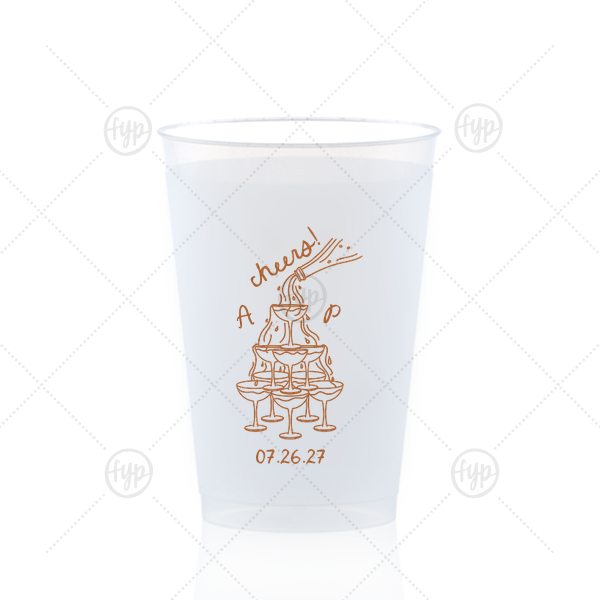 Champagne Tower Initials Cup 12-oz. Frosted Cup (Ink)