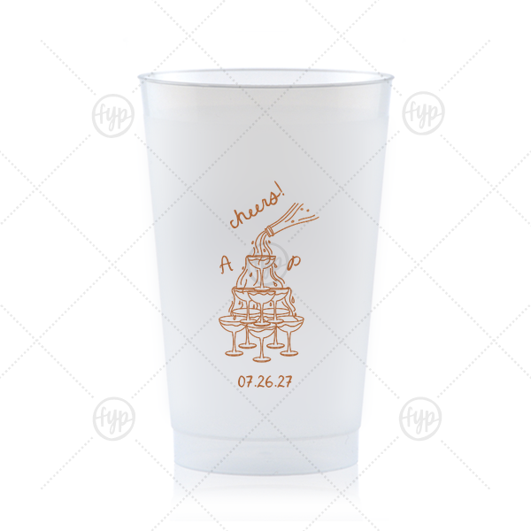 Champagne Tower Initials Cup 24-oz. Frosted Cup (Ink)