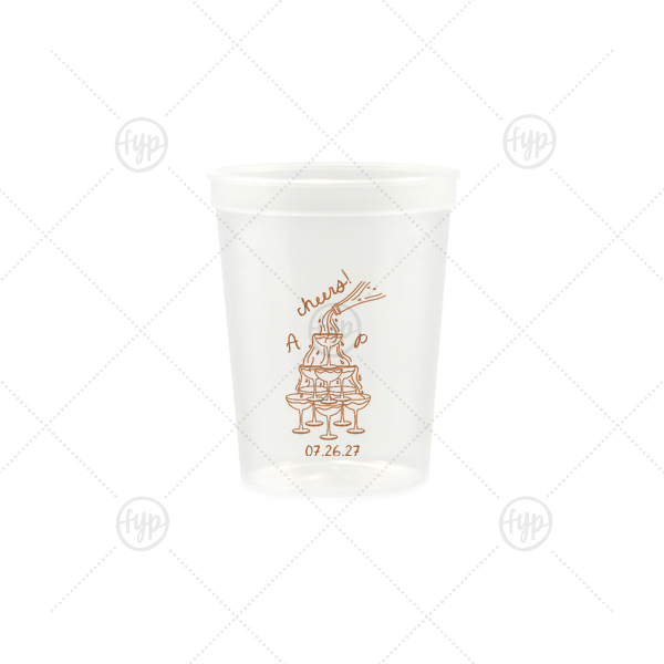 Champagne Tower Initials Cup 12-oz. Stadium Cup (Ink)