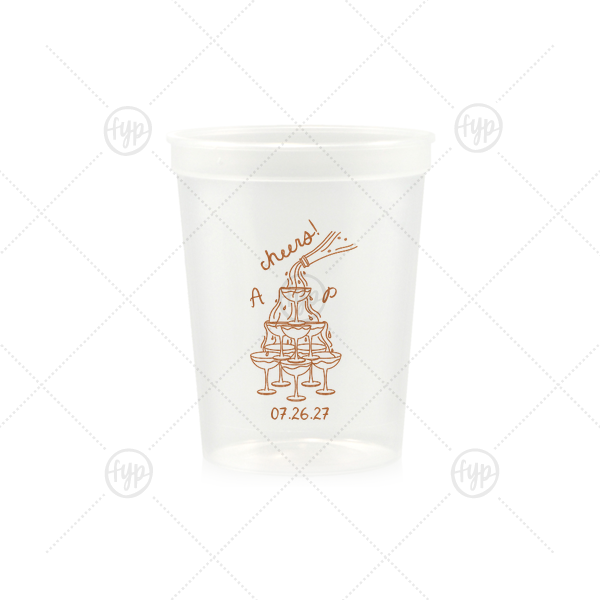 Champagne Tower Initials Cup 16-oz. Stadium Cup (Ink)