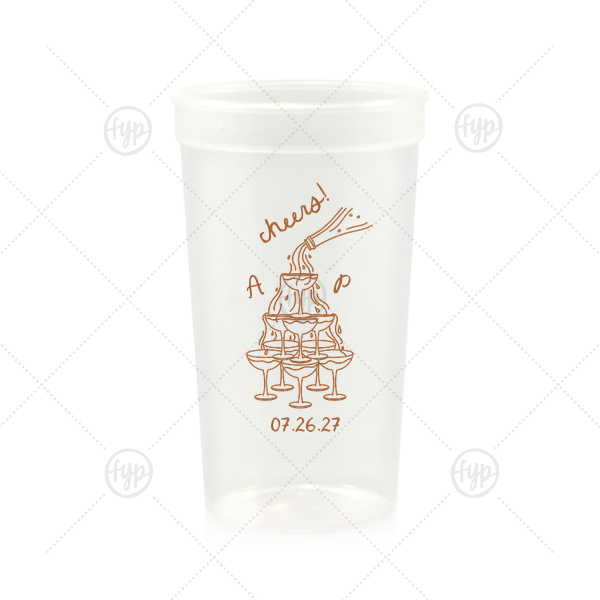 Champagne Tower Initials Cup 22-oz. Stadium Cup (Ink)