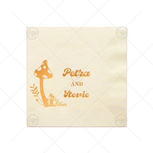 Enchanted Mushroom Names Napkin Cocktail Napkin (Large Print)