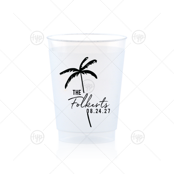 Palm Tree Family Name Cup 10-oz. Frosted Cup (Ink)