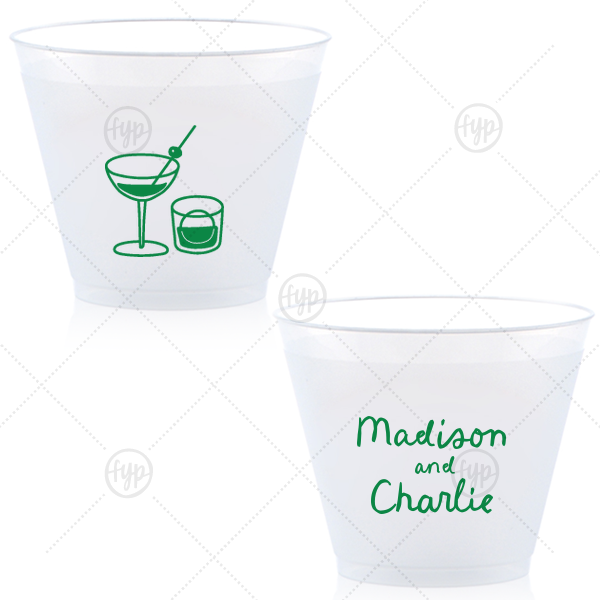 Cocktail Hour Couples Cup 9-oz. Frosted Cup (Ink)