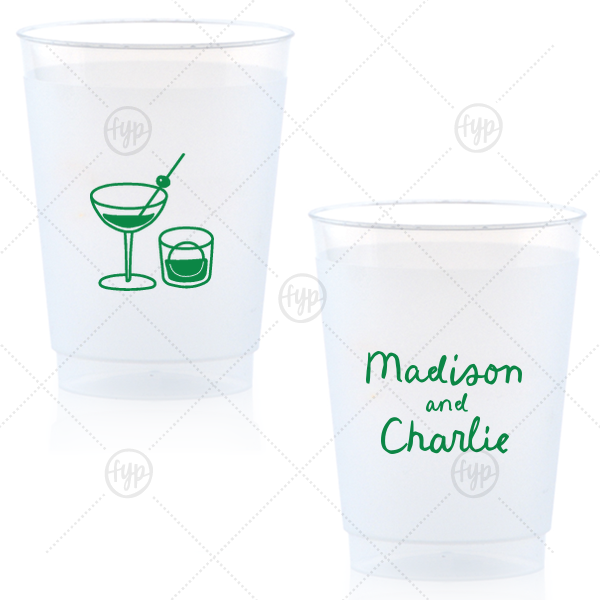 Cocktail Hour Couples Cup 10-oz. Frosted Cup (Ink)