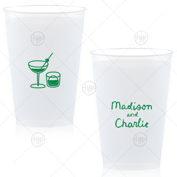 Cocktail Hour Couples Cup 12-oz. Frosted Cup (Ink)