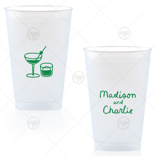 Cocktail Hour Couples Cup 14-oz. Frosted Cup (Ink)