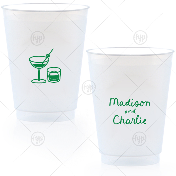 Cocktail Hour Couples Cup 16-oz. Frosted Cup (Ink)
