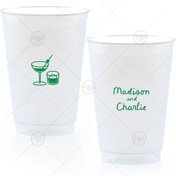 Cocktail Hour Couples Cup 20-oz. Frosted Cup (Ink)