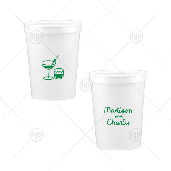 Cocktail Hour Couples Cup 12-oz. Stadium Cup (Ink)