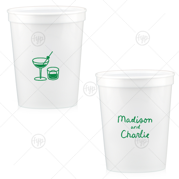 Cocktail Hour Couples Cup 16-oz. Stadium Cup (Ink)
