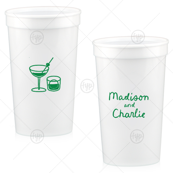 Cocktail Hour Couples Cup 22-oz. Stadium Cup (Ink)