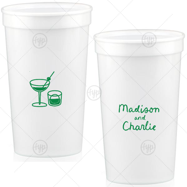 Cocktail Hour Couples Cup 32-oz. Stadium Cup (Ink)