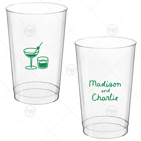 Cocktail Hour Couples Cup 12-oz. Hard Plastic Cup (Ink)