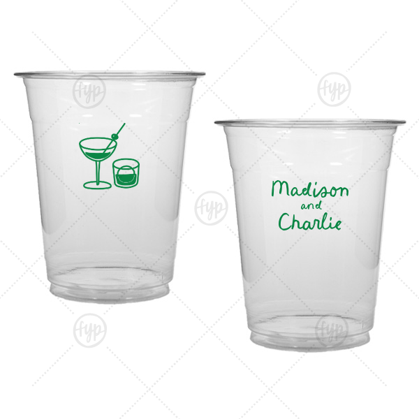 Cocktail Hour Couples Cup 12-oz. Soft Plastic Cup (Ink)