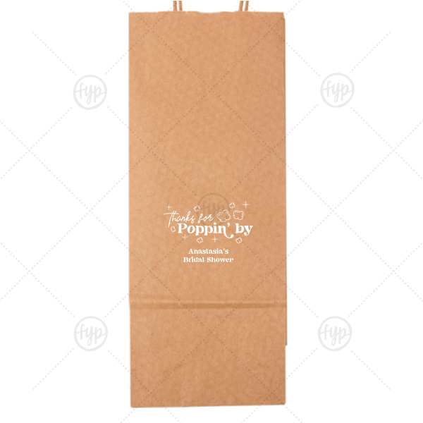 Thanks For Poppin' By Bag Wine Gift Bag (Foil)