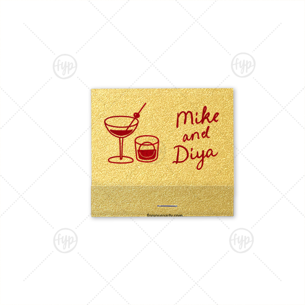 Cocktail Hour Couples Matchbox 30-Strike Matchbook (Foil)