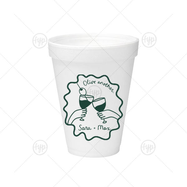 Olive Another Cheers Cup 12-oz. Styrofoam Cup (Ink) 