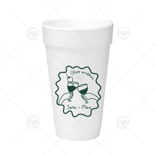 Olive Another Cheers Cup 20-oz. Styrofoam Cup (Ink) 