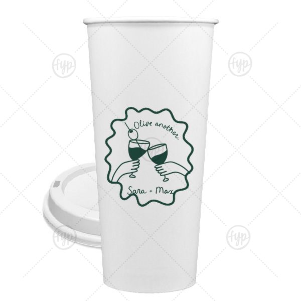 Olive Another Cheers Cup 24-oz. Single Wall Paper Hot Cup (Ink)