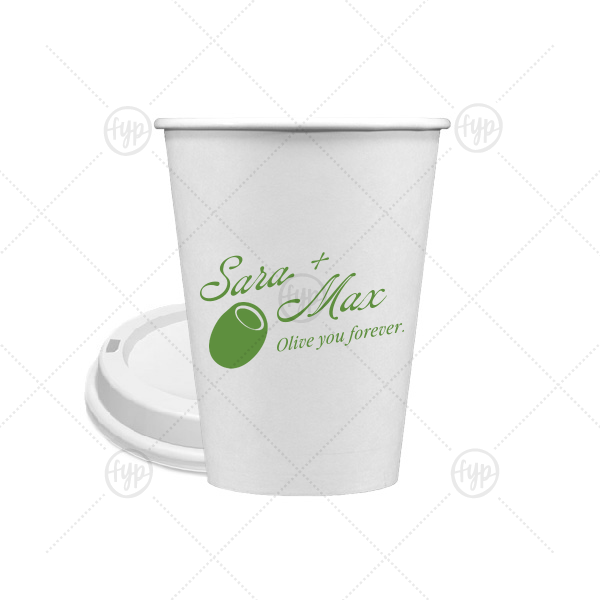 Olive You Forever Cup 12-oz. Single Wall Paper Hot Cup (Ink)