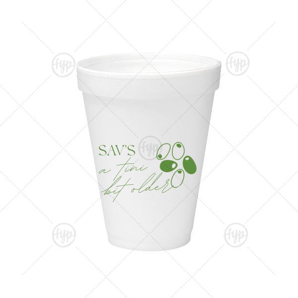 A Tini Bit Older Birthday Cup 12-oz. Styrofoam Cup (Ink) 