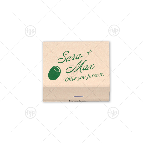 Olive You Forever Matchbook 30-Strike Matchbook (Foil)