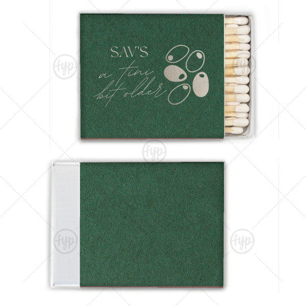 A Tini Bit Older Birthday Matchbook Square Matchbox (Foil)