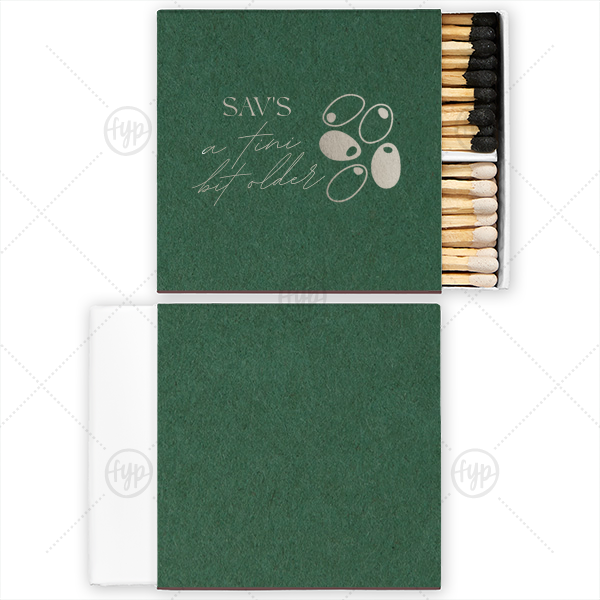 A Tini Bit Older Birthday Matchbook Two-Chamber Matchbox (Foil)