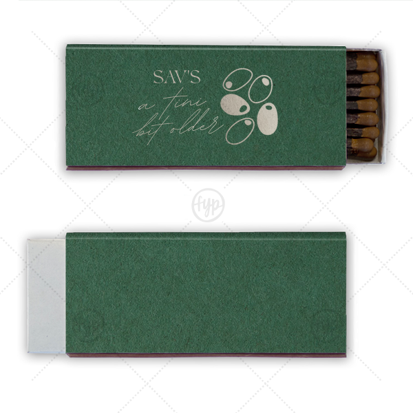 A Tini Bit Older Birthday Matchbook Cigar Matchbox (Foil)