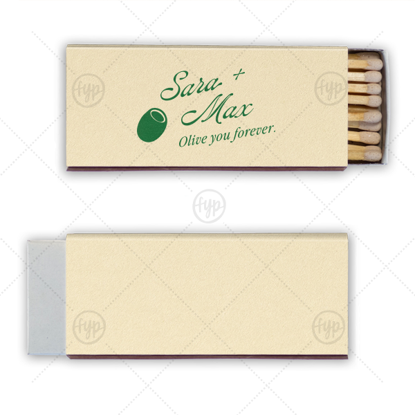 Olive You Forever Matchbook Candle Matchbox (Foil)