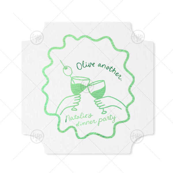 Olive Another Cheers Coaster Modern Coaster (Foil)