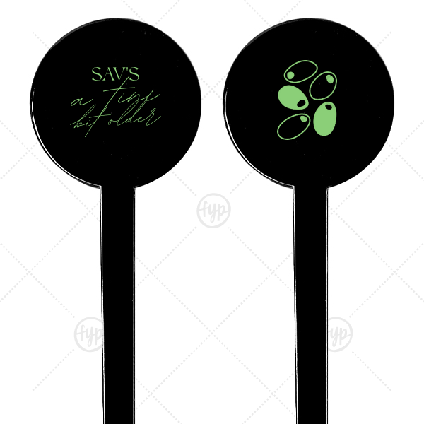 A Tini Bit Older Birthday Stir Stick Round Plastic Stir Stick (Foil)