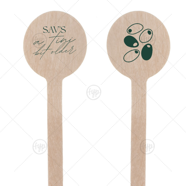A Tini Bit Older Birthday Stir Stick Round Stir Stick (Foil)
