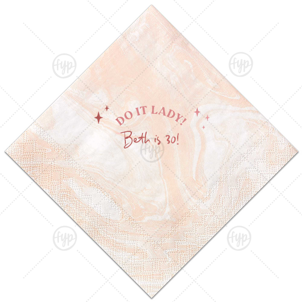 Do It Lady Birthday Napkin Cocktail Napkin (Foil)