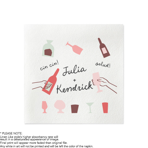 Cin Cin! Salud! Full Color Napkin Cocktail Napkin (Photo)