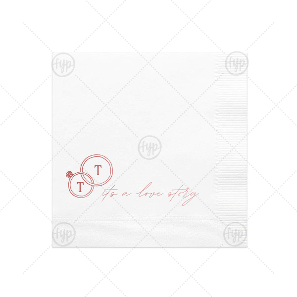 It's A Love Story Napkin Cocktail Napkin (Foil)