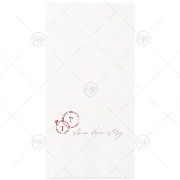 It's A Love Story Napkin Paper Guest Towel (Foil)