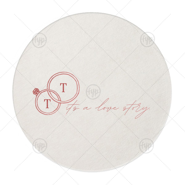 It's A Love Story Coaster Round Coaster (Foil)