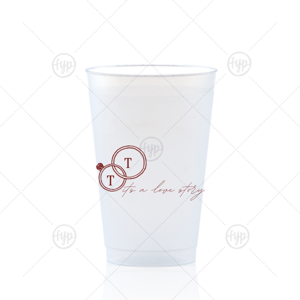 It's A Love Story Cup 14-oz. Frosted Cup (Ink)