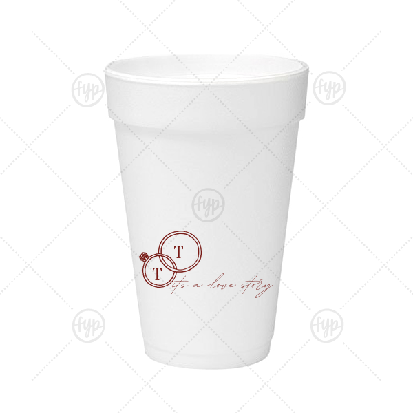 It's A Love Story Cup 16-oz. Styrofoam Cup (Ink) 