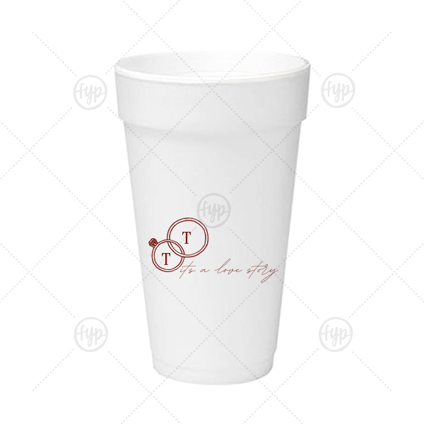 It's A Love Story Cup 20-oz. Styrofoam Cup (Ink) 