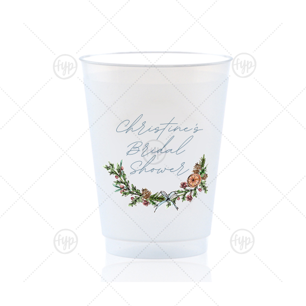 Bridal Shower Wreath Full Color Cup 16-oz. Frosted Cup (Photo)