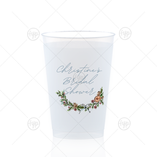 Bridal Shower Wreath Full Color Cup 12-oz. Frosted Cup (Photo)