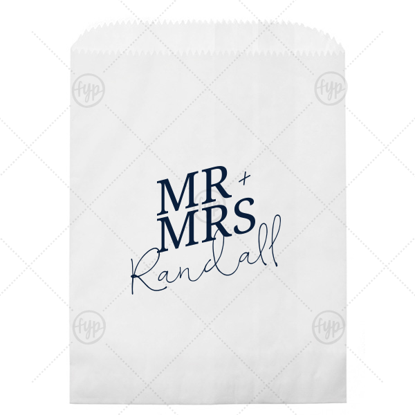 Bold Mr. + Mrs. Party Bag Cookie Bag (Foil)