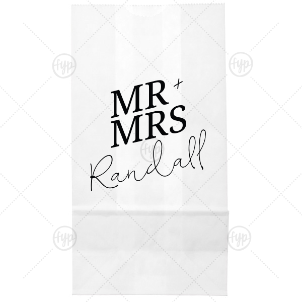 Bold Mr. + Mrs. Party Bag Popcorn Bag (Foil)