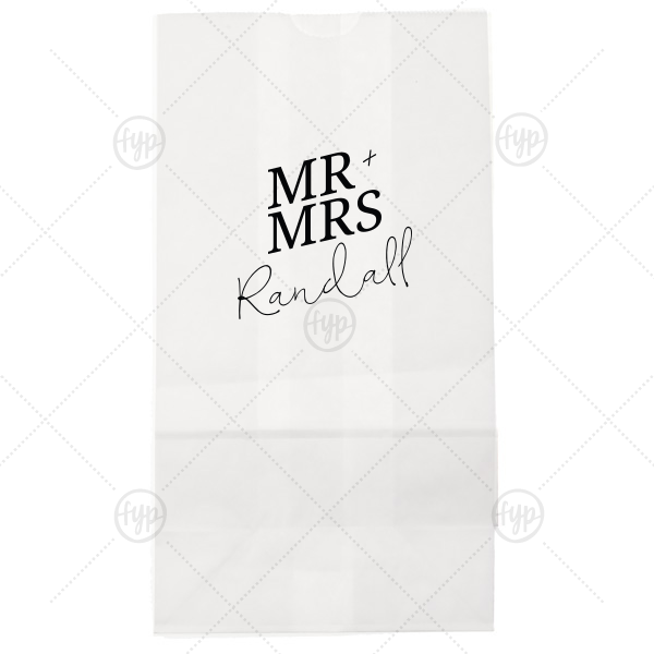 Bold Mr. + Mrs. Party Bag Lunch Bag (Foil)